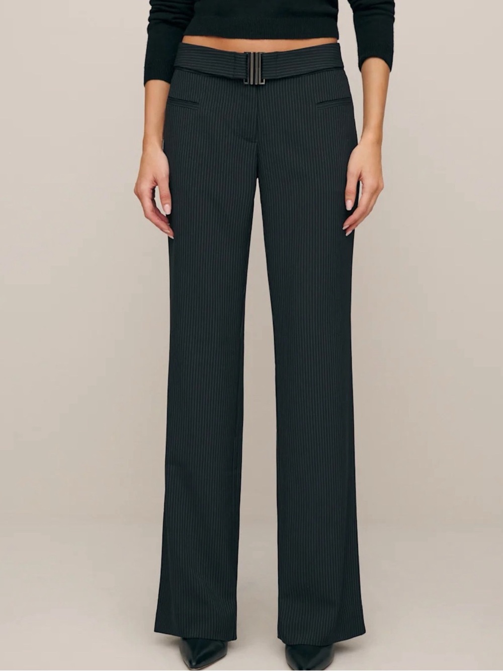 Reformation x Camille Rowe Cherie Pant in Black Stripe